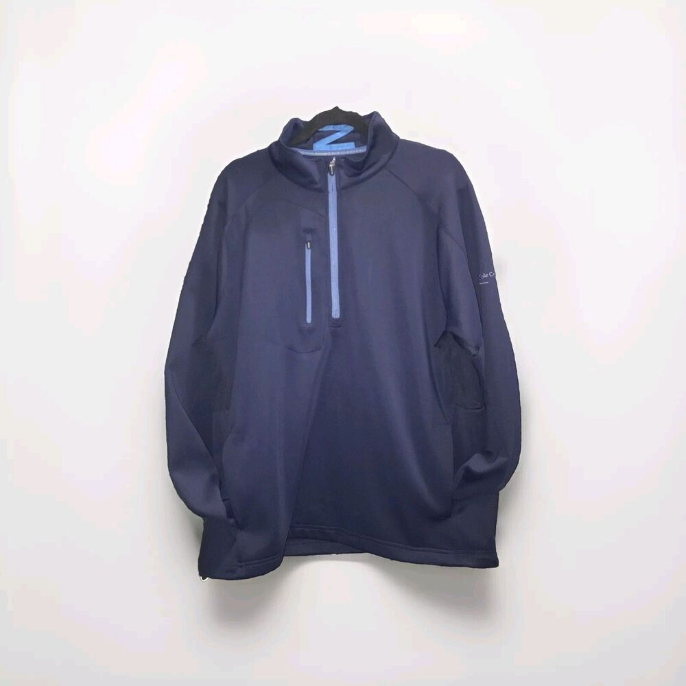 Zero Restriction Sweater Mens XL Nacy Blue Sleepy Hollow‎ 1/4 Zip Tour Series